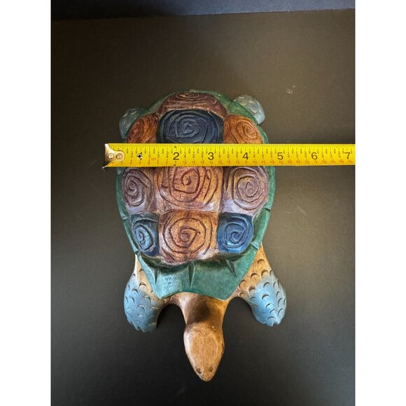 Hand-Carved & Painted Wooden Turtle Trinket Box Sea Ocean Beach Decor - Picture 16 of 16